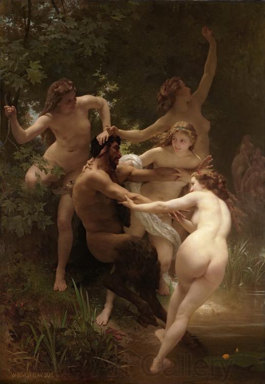Adolphe William Bouguereau Nymphs and Satyr (mk26) Germany oil painting art